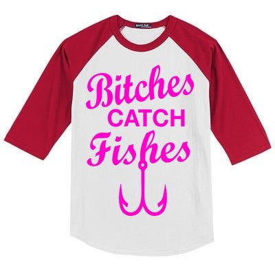 Fishing Girls Funny Kids Colorblock Raglan Jersey