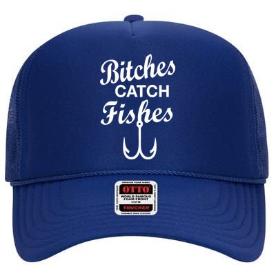 Fishing Girls Funny High Crown Mesh Back Trucker Hat