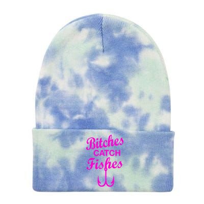 Fishing Girls Funny Tie Dye 12in Knit Beanie