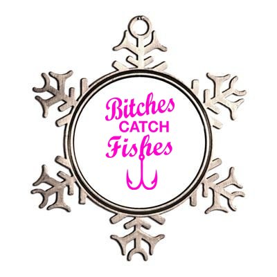 Fishing Girls Funny Metallic Star Ornament