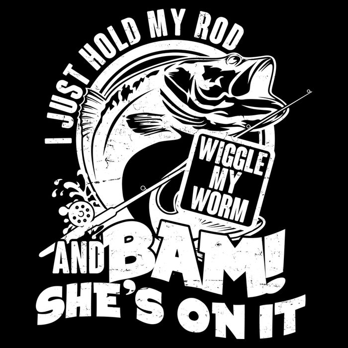 Fishing I Just Hold My Rod And Wiggle My Worm Cropped Pullover Crew