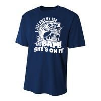 Fishing I Just Hold My Rod And Wiggle My Worm Youth Performance Sprint T-Shirt