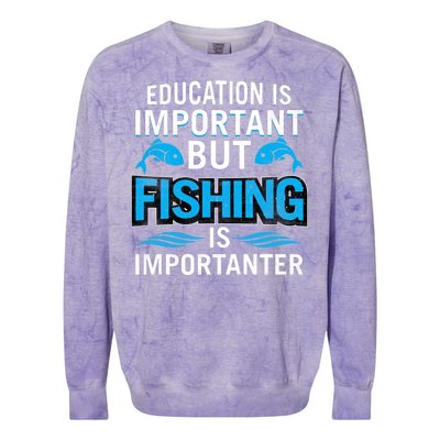 Fishing Is Important Colorblast Crewneck Sweatshirt