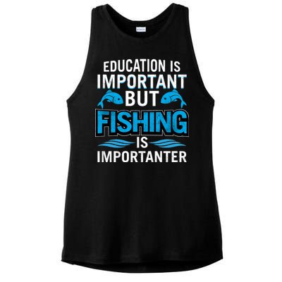 Fishing Is Important Ladies PosiCharge Tri-Blend Wicking Tank