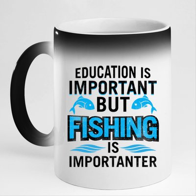 Fishing Is Important 11oz Black Color Changing Mug