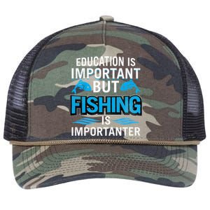 Fishing Is Important Retro Rope Trucker Hat Cap