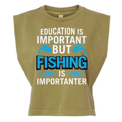 Fishing Is Important Garment-Dyed Women's Muscle Tee