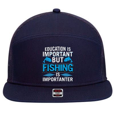 Fishing Is Important 7 Panel Mesh Trucker Snapback Hat