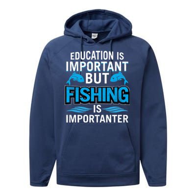 Fishing Is Important Performance Fleece Hoodie