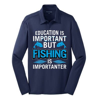 Fishing Is Important Silk Touch Performance Long Sleeve Polo