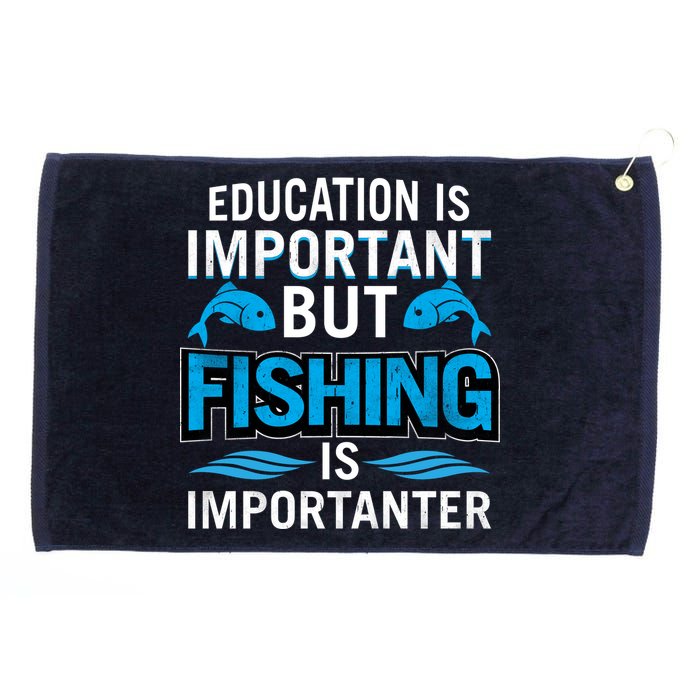 Fishing Is Important Grommeted Golf Towel