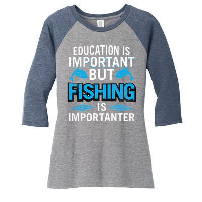 Fishing Is Important Women's Tri-Blend 3/4-Sleeve Raglan Shirt