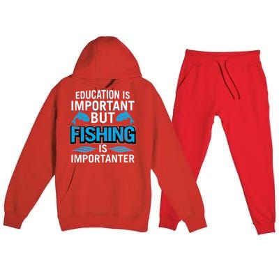 Fishing Is Important Premium Hooded Sweatsuit Set