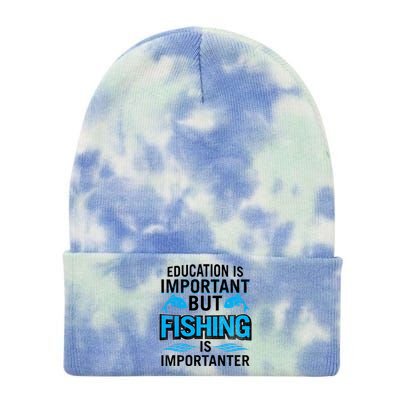 Fishing Is Important Tie Dye 12in Knit Beanie