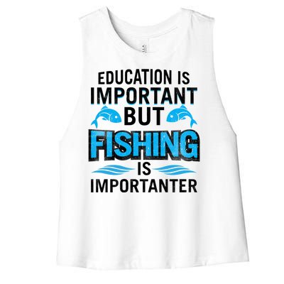 Fishing Is Important Women's Racerback Cropped Tank