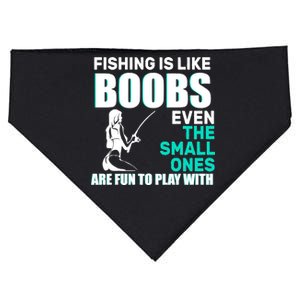 Fishing Is like Boobs Even The Small One Are Fun To Play With USA-Made Doggie Bandana