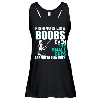 Fishing Is like Boobs Even The Small One Are Fun To Play With Ladies Essential Flowy Tank