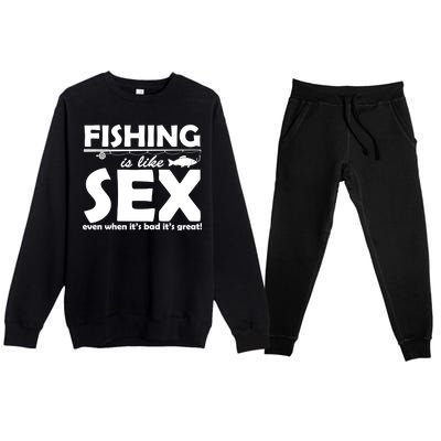 Fishing Is like Sex Premium Crewneck Sweatsuit Set