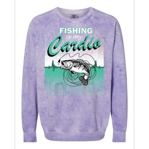 Fishing Is My Cardio Colorblast Crewneck Sweatshirt