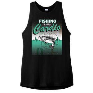 Fishing Is My Cardio Ladies PosiCharge Tri-Blend Wicking Tank