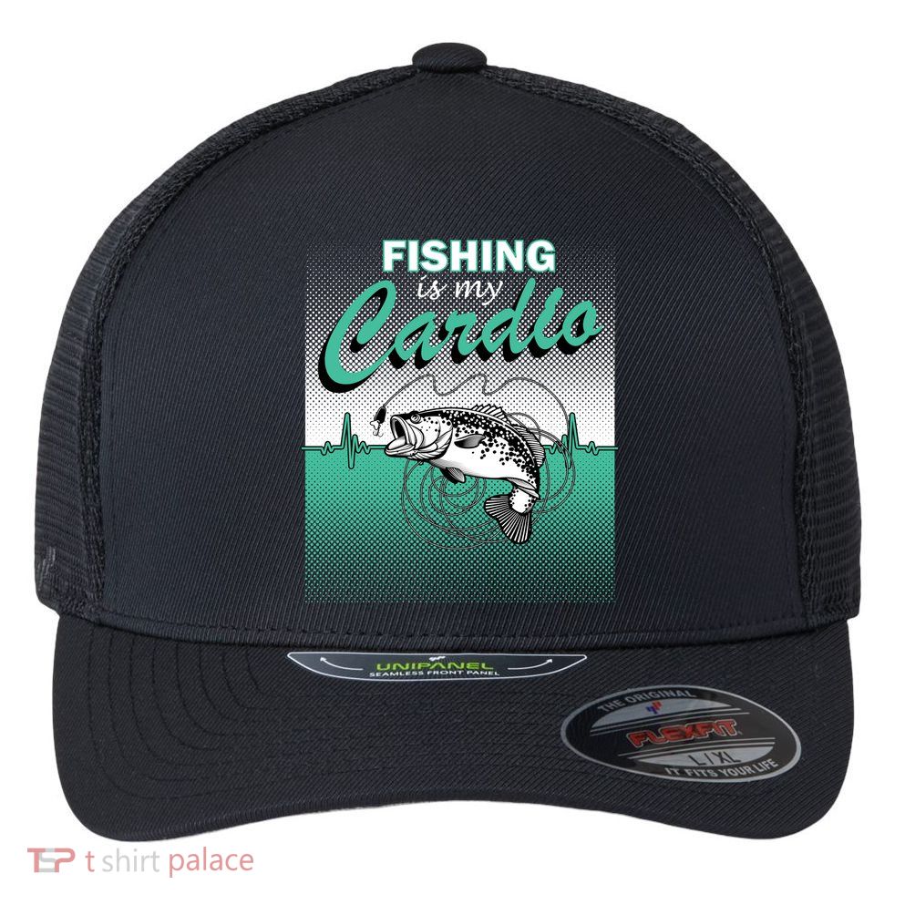 Fishing Is My Cardio Flexfit Unipanel Trucker Cap