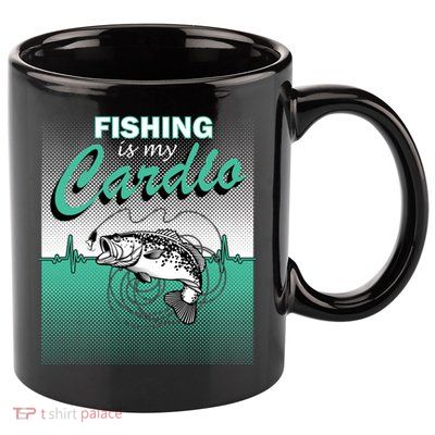 Fishing Is My Cardio 11oz C Handle Ceramic Mug