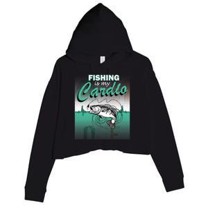 Fishing Is My Cardio Crop Fleece Hoodie