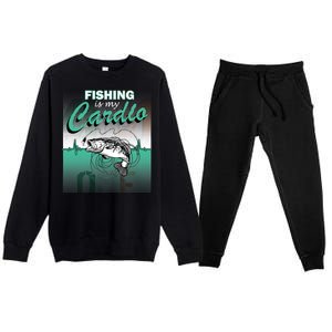 Fishing Is My Cardio Premium Crewneck Sweatsuit Set