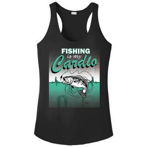 Fishing Is My Cardio Ladies PosiCharge Competitor Racerback Tank