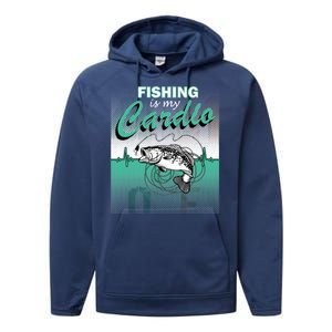 Fishing Is My Cardio Performance Fleece Hoodie