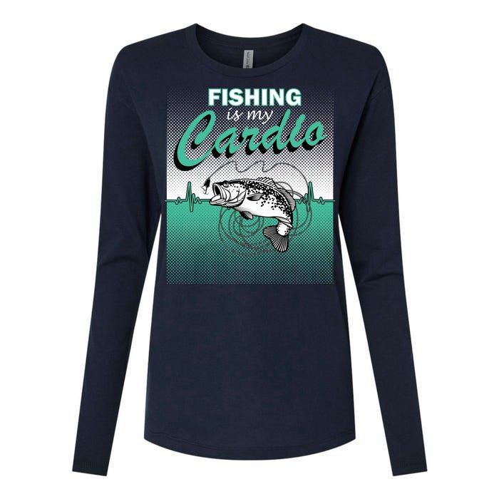 Fishing Is My Cardio Womens Cotton Relaxed Long Sleeve T-Shirt