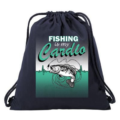 Fishing Is My Cardio Drawstring Bag