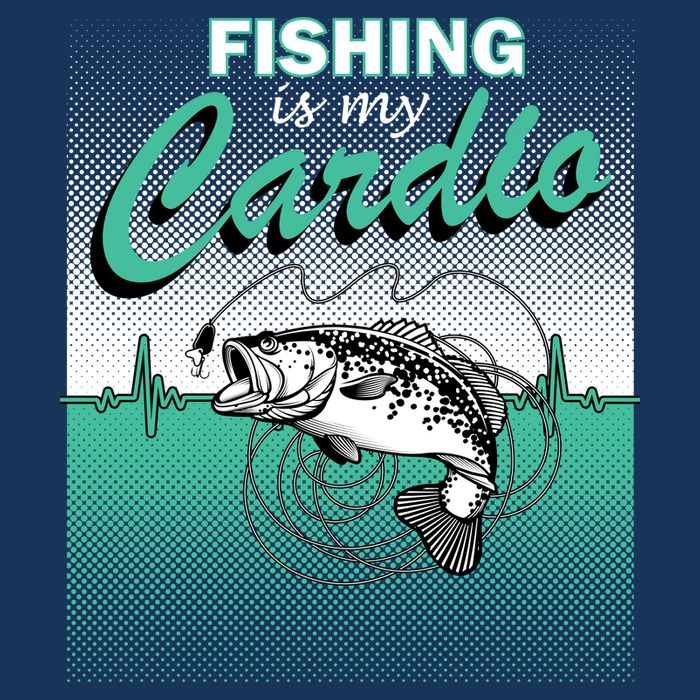 Fishing Is My Cardio Drawstring Bag
