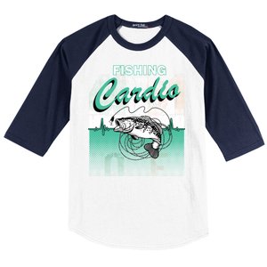 Fishing Is My Cardio Baseball Sleeve Shirt