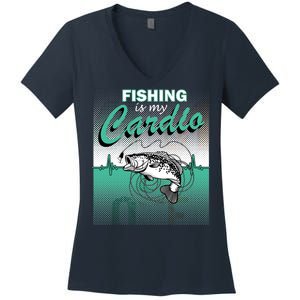 Fishing Is My Cardio Women's V-Neck T-Shirt