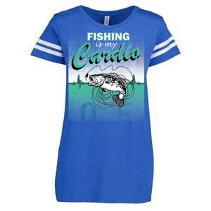 Fishing Is My Cardio Enza Ladies Jersey Football T-Shirt