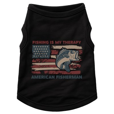 Fishing Is My Therapy American Fisherman Doggie Tank