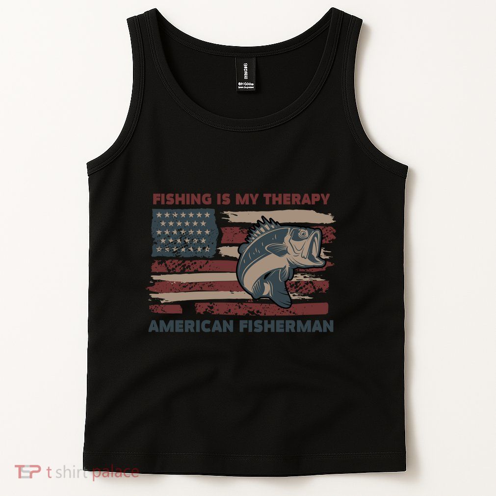Fishing Is My Therapy American Fisherman Tank Top