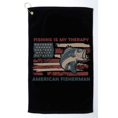 Fishing Is My Therapy American Fisherman Platinum Collection Golf Towel