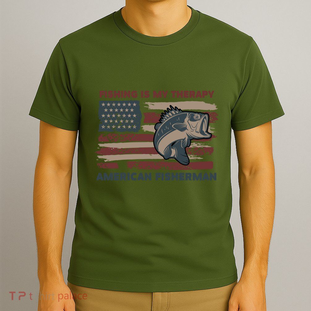 Fishing Is My Therapy American Fisherman T-Shirt