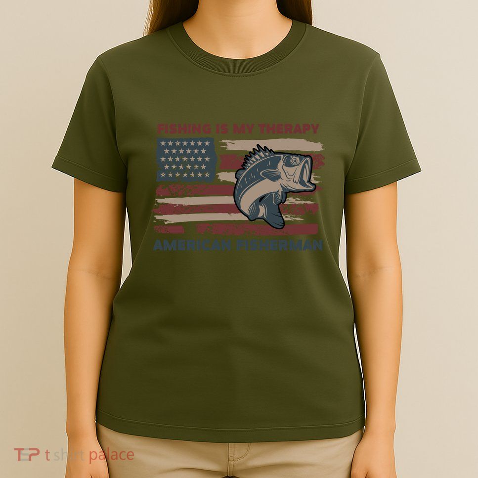 Fishing Is My Therapy American Fisherman T-Shirt