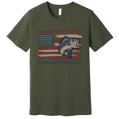 Fishing Is My Therapy American Fisherman Premium T-Shirt