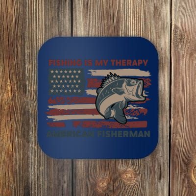 Fishing Is My Therapy American Fisherman Coaster