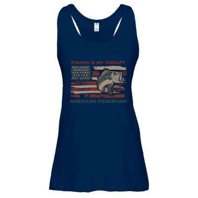 Fishing Is My Therapy American Fisherman Ladies Essential Flowy Tank