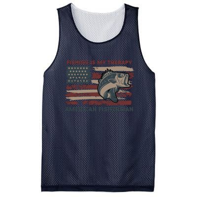 Fishing Is My Therapy American Fisherman Mesh Reversible Basketball Jersey Tank