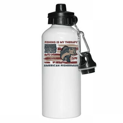 Fishing Is My Therapy American Fisherman Aluminum Water Bottle