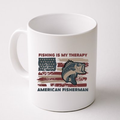 Fishing Is My Therapy American Fisherman Coffee Mug