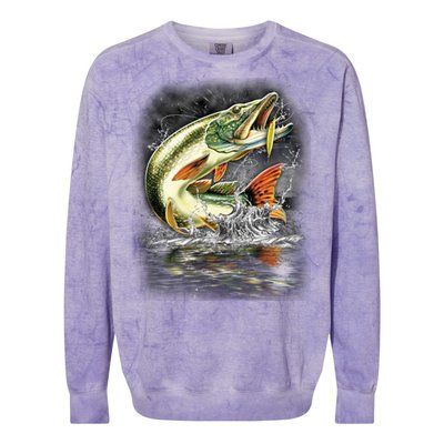 Fishing: Jumping Pike Colorblast Crewneck Sweatshirt