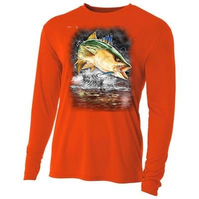 Fishing Jumping Striped Bass Cooling Performance Long Sleeve Crew