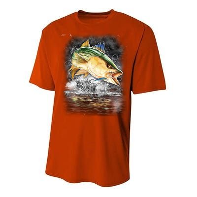 Fishing Jumping Striped Bass Performance Sprint T-Shirt